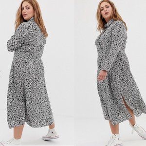 ASOS Glamorous Curve Midi Ditsy Floral Shirt Dress